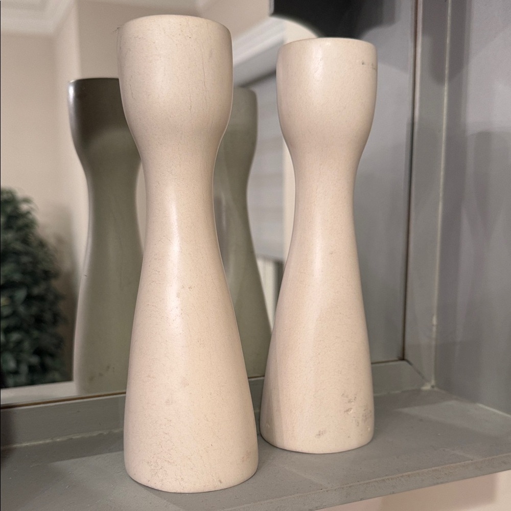 artisan-crafted Cream Candle Holders